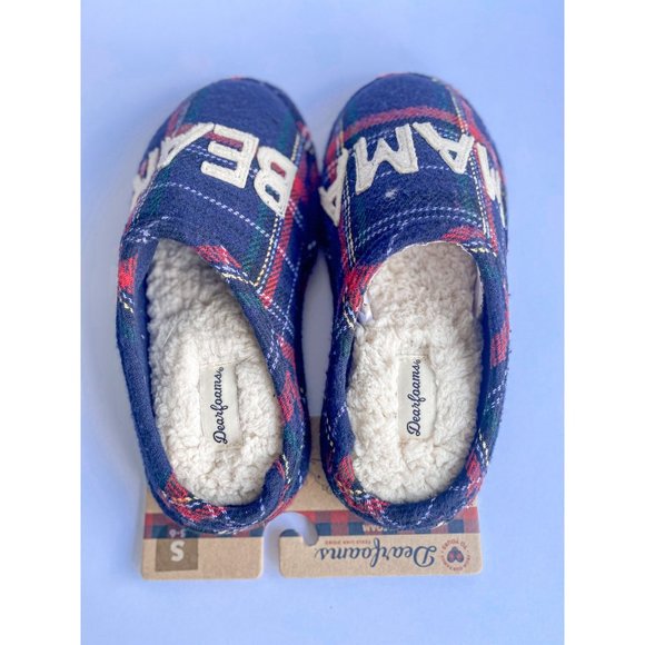 Dearfoams Women's Mama Bear Clog Slippers In Blue Plaid Size S (5-6) - Picture 4 of 5